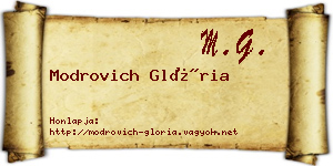 Modrovich Glória névjegykártya